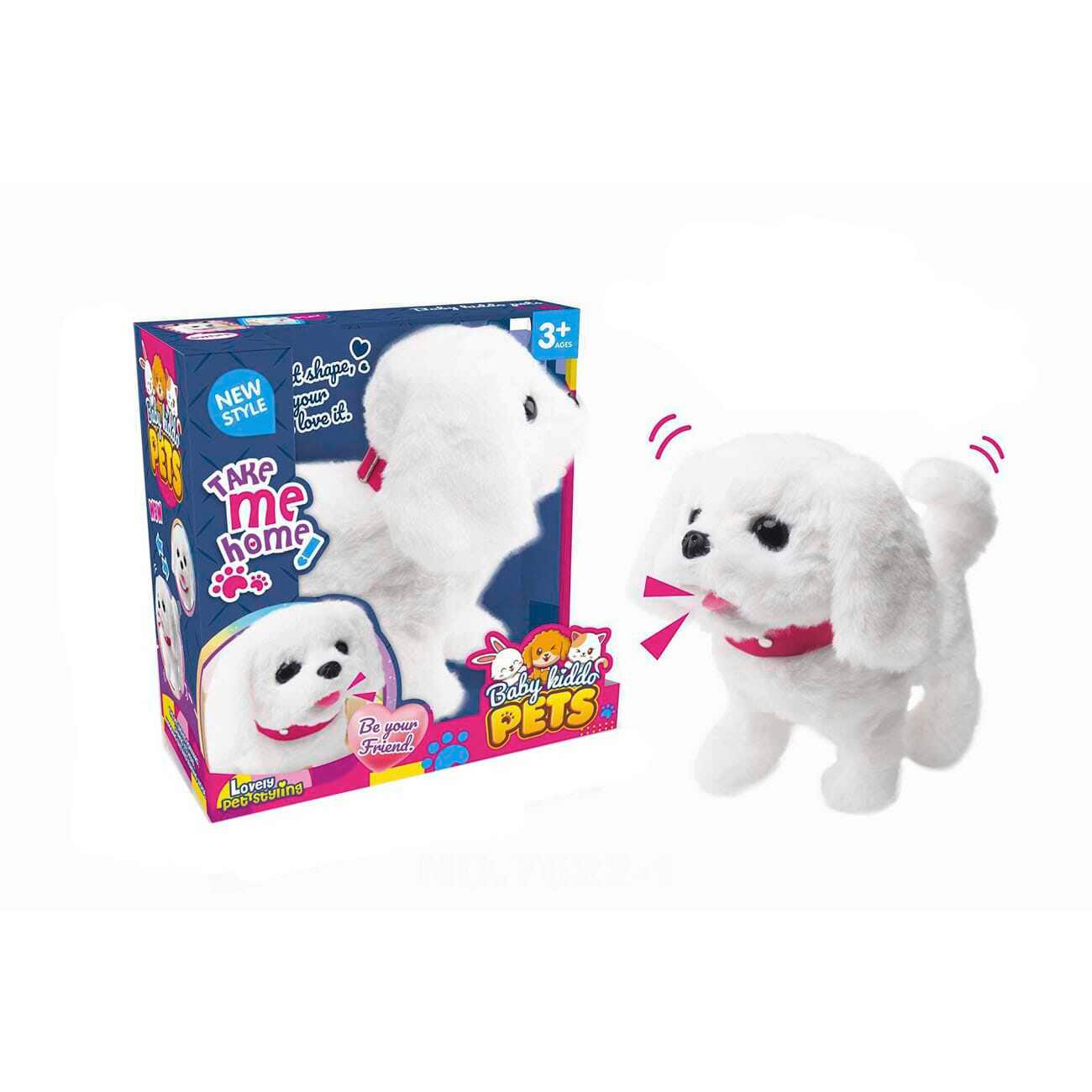 PLIŠANA ŽIVOTINJA pas - bela, Osnovno, tekstil (24.2/24.8/11.6cm)