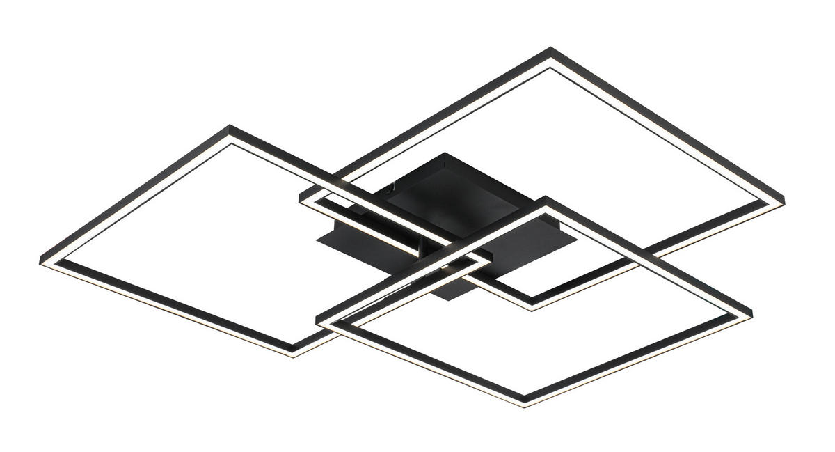 LED PLAFONJERA  - bela/crna, Trendi, metal/plastika (70/70/9cm) - Novel