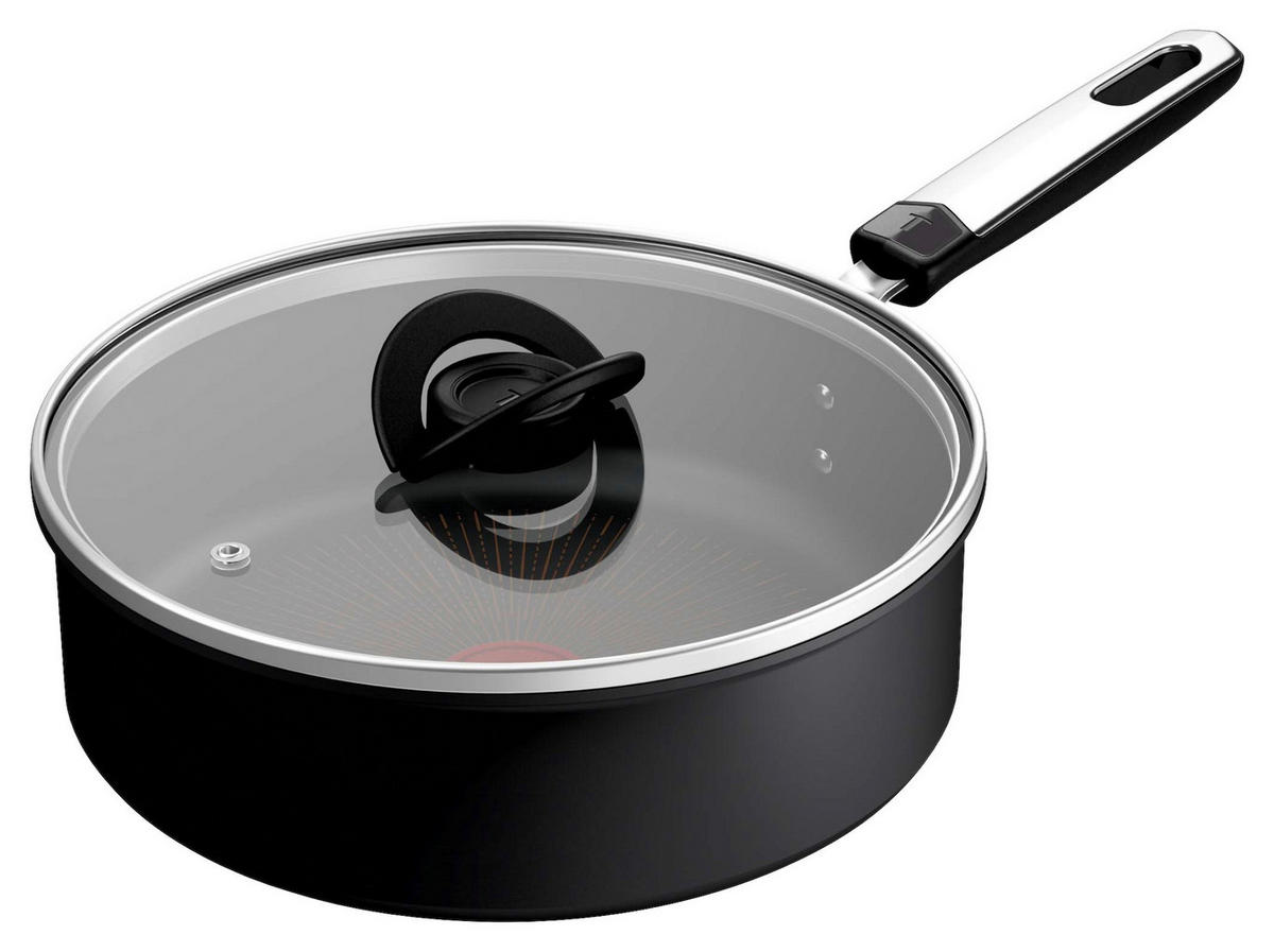 STEKGRYTA 24 cm  - svart/transparent, Design, metall/glas (24cm) - Tefal