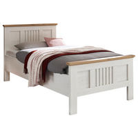 BETT 100/200 cm  in Weiß, Eichefarben  - Eichefarben/Weiß, LIFESTYLE (100/200cm) - Landscape