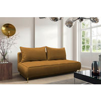 SCHLAFSOFA in Velours Rostfarben  - Rostfarben/Goldfarben, Design, Textil/Metall (200/90/97cm) - MID.YOU