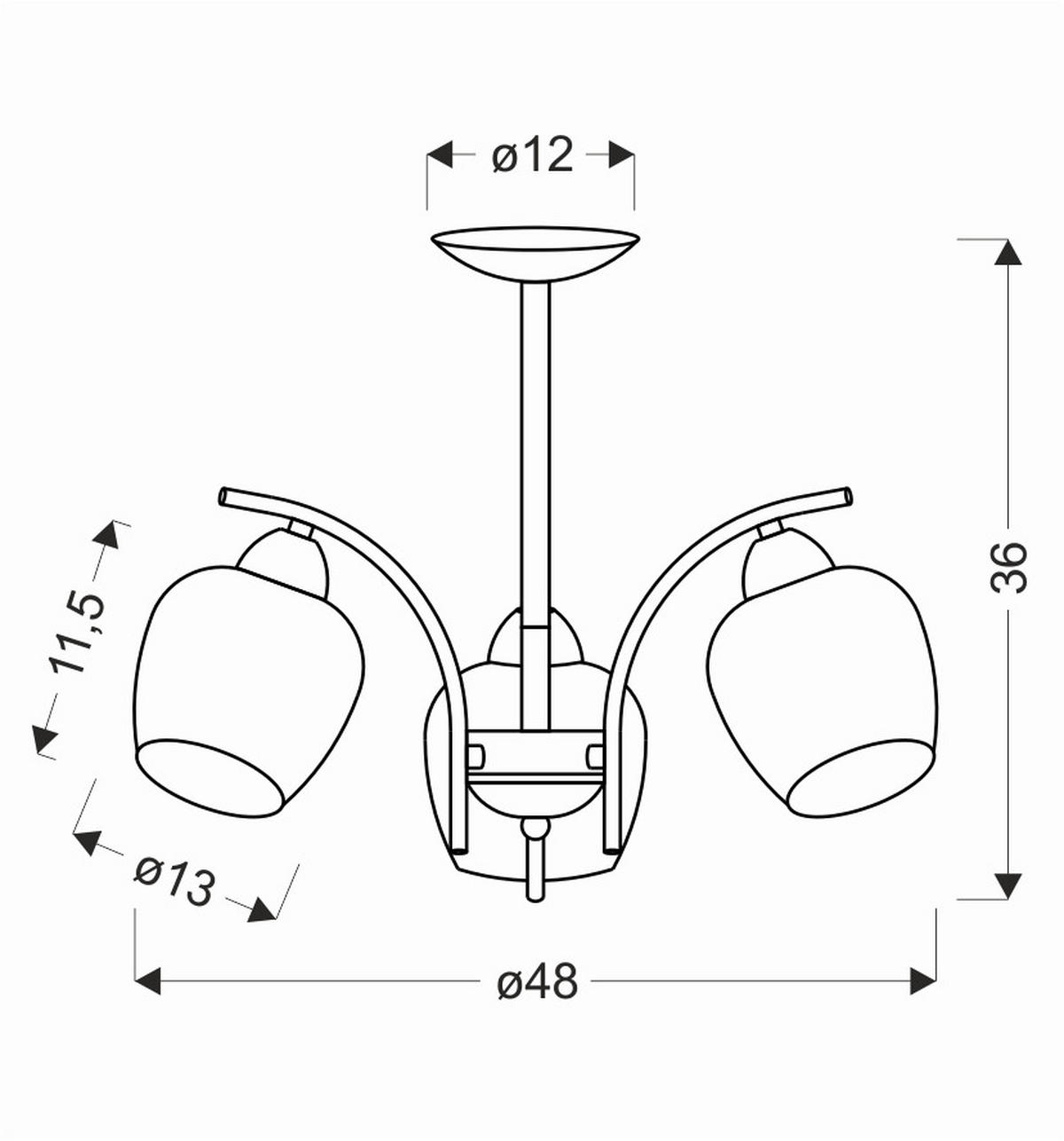 PENDELLEUCHTE 48/48/36 cm  - Bernsteinfarben/Schwarz, KONVENTIONELL, Metall (48/48/36cm)