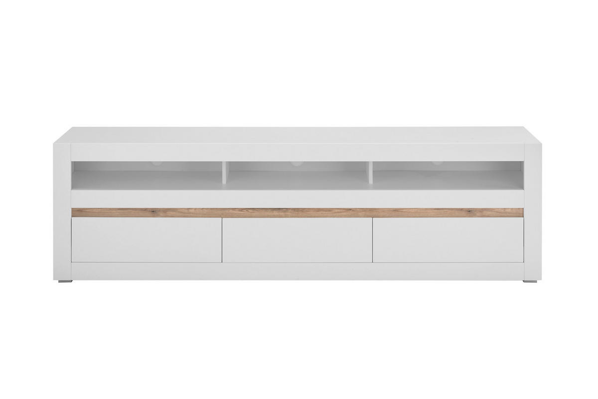 LOWBOARD  217/63/42 cm 3 Schublade(n) Typenauswahl, stehend  - Eichefarben/Weiß, Design, Holzwerkstoff (217/63/42cm) - MID.YOU