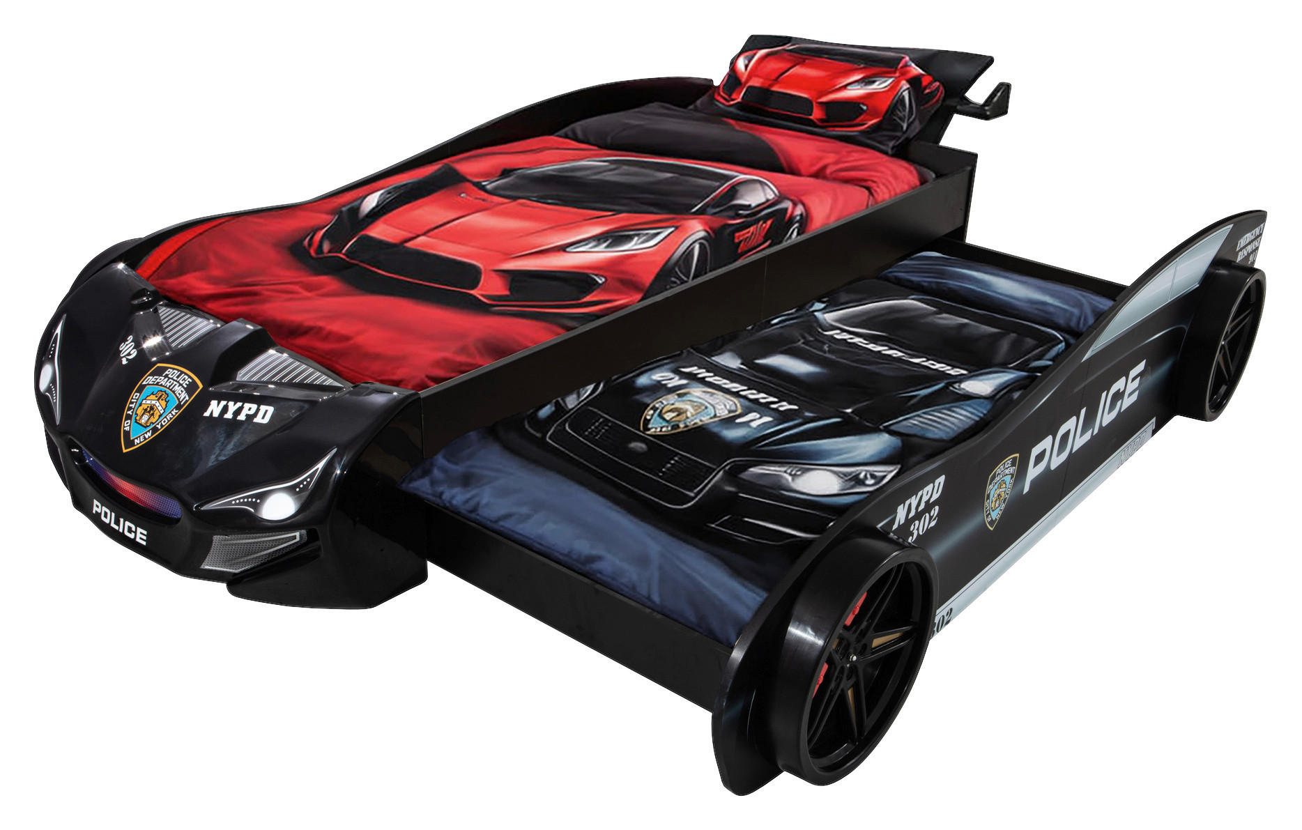 AUSZIEHBETT 90/200 cm  in Schwarz  - Schwarz/Braun, KONVENTIONELL, Holz/Holzwerkstoff (90/200cm) - Xora