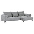 ECKSOFA in Cord Hellgrau  - Hellgrau/Schwarz, KONVENTIONELL, Textil/Metall (311/176cm) - Carryhome