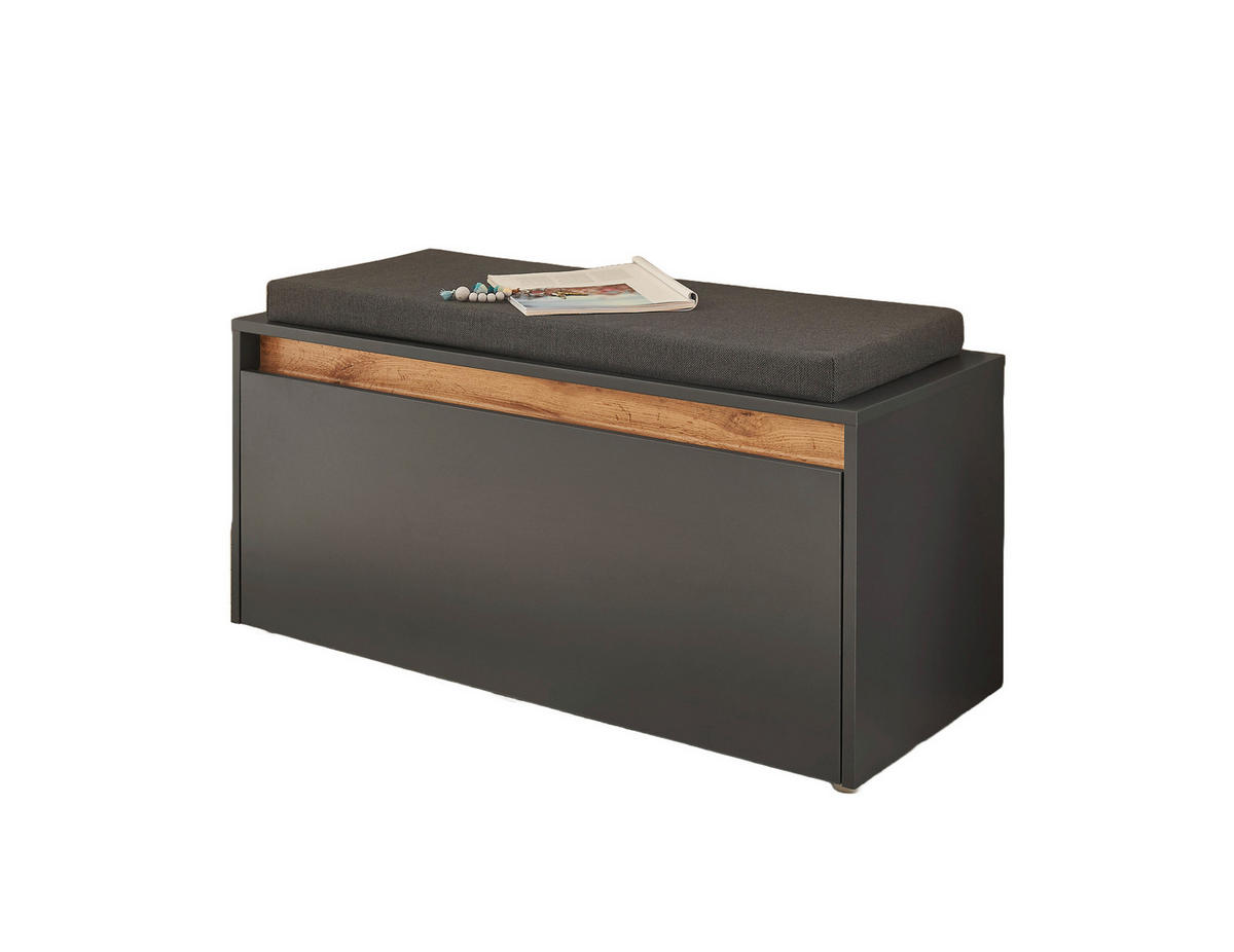 GARDEROBENBANK  in 100/45/40 cm  - Anthrazit/Eiche Wotan, Design, Kunststoff/Textil (100/45/40cm) - Modante