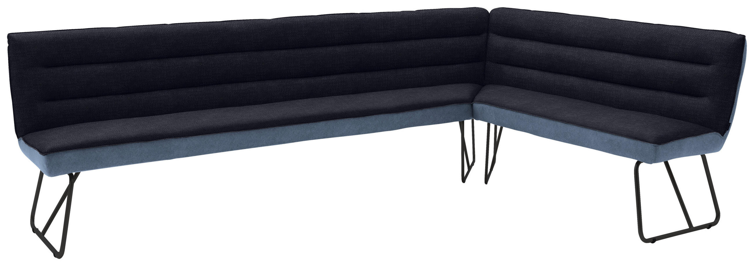 ECKBANK 284/184 cm  in Blau, Schwarz, Dunkelblau  - Blau/Schwarz, Design, Textil/Metall (284/184cm) - Dieter Knoll
