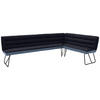 ECKBANK 284/184 cm Flachgewebe Blau, Schwarz, Dunkelblau   - Blau/Schwarz, Design, Textil/Metall (284/184cm) - Dieter Knoll