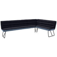 ECKBANK 284/184 cm Flachgewebe Blau, Schwarz, Dunkelblau   - Blau/Schwarz, Design, Textil/Metall (284/184cm) - Dieter Knoll