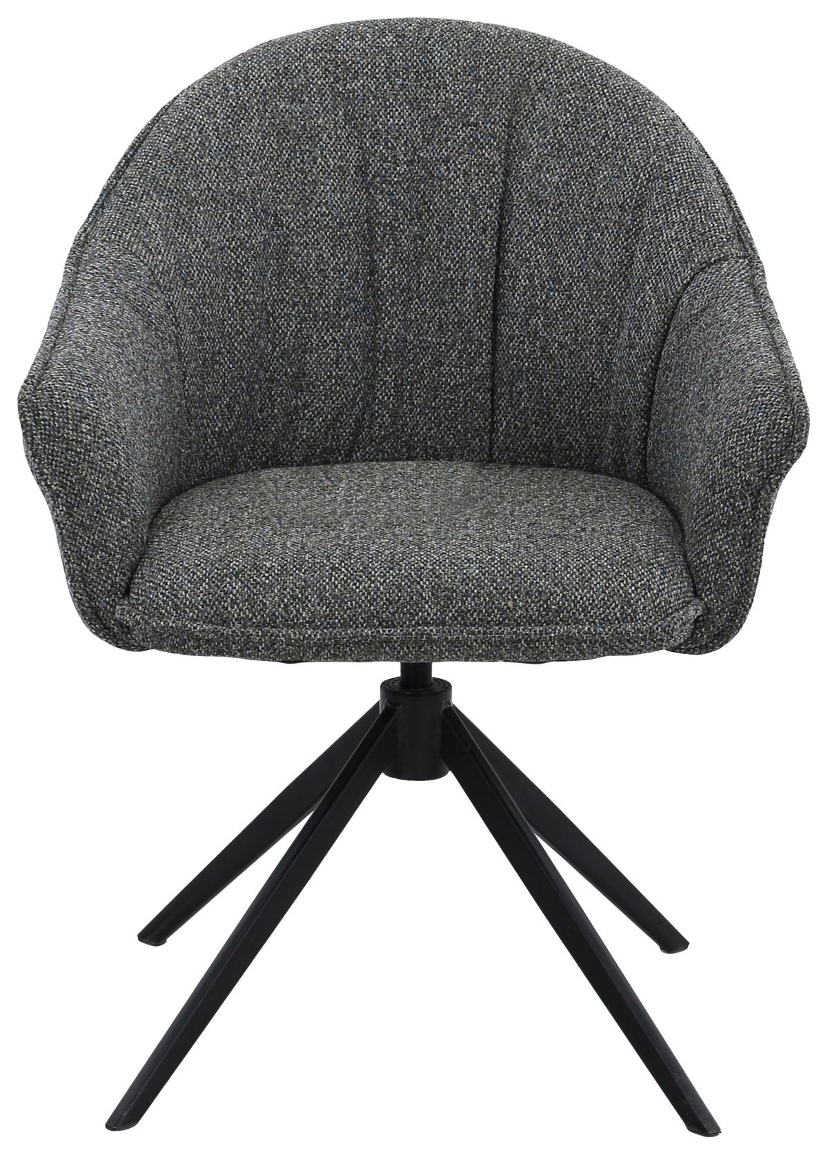 ARMLEHNSTUHL  Sitzfläche 360° drehbar, automatische Rückholfunktion Webstoff  - Dunkelgrün/Schwarz, Design, Textil/Metall (66/83/64cm) - Novel