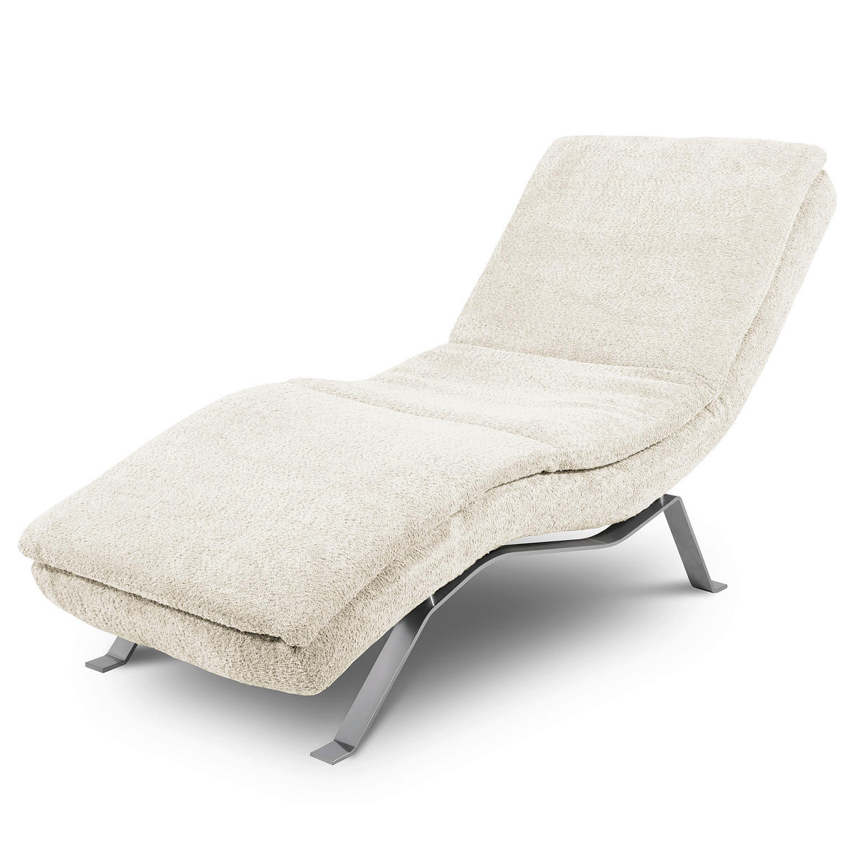 RELAXLIEGE Bouclé Weiß  - Silberfarben/Weiß, Design, Textil/Metall (65/95/171cm) - Celina Home