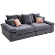 BIGSOFA Feincord Anthrazit, Rosa  - Anthrazit/Schwarz, Design, Kunststoff/Textil (260/90/140cm) - Carryhome