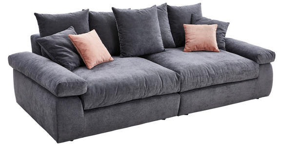 BIGSOFA Feincord Anthrazit, Rosa  - Anthrazit/Schwarz, Design, Kunststoff/Textil (260/90/140cm) - Carryhome