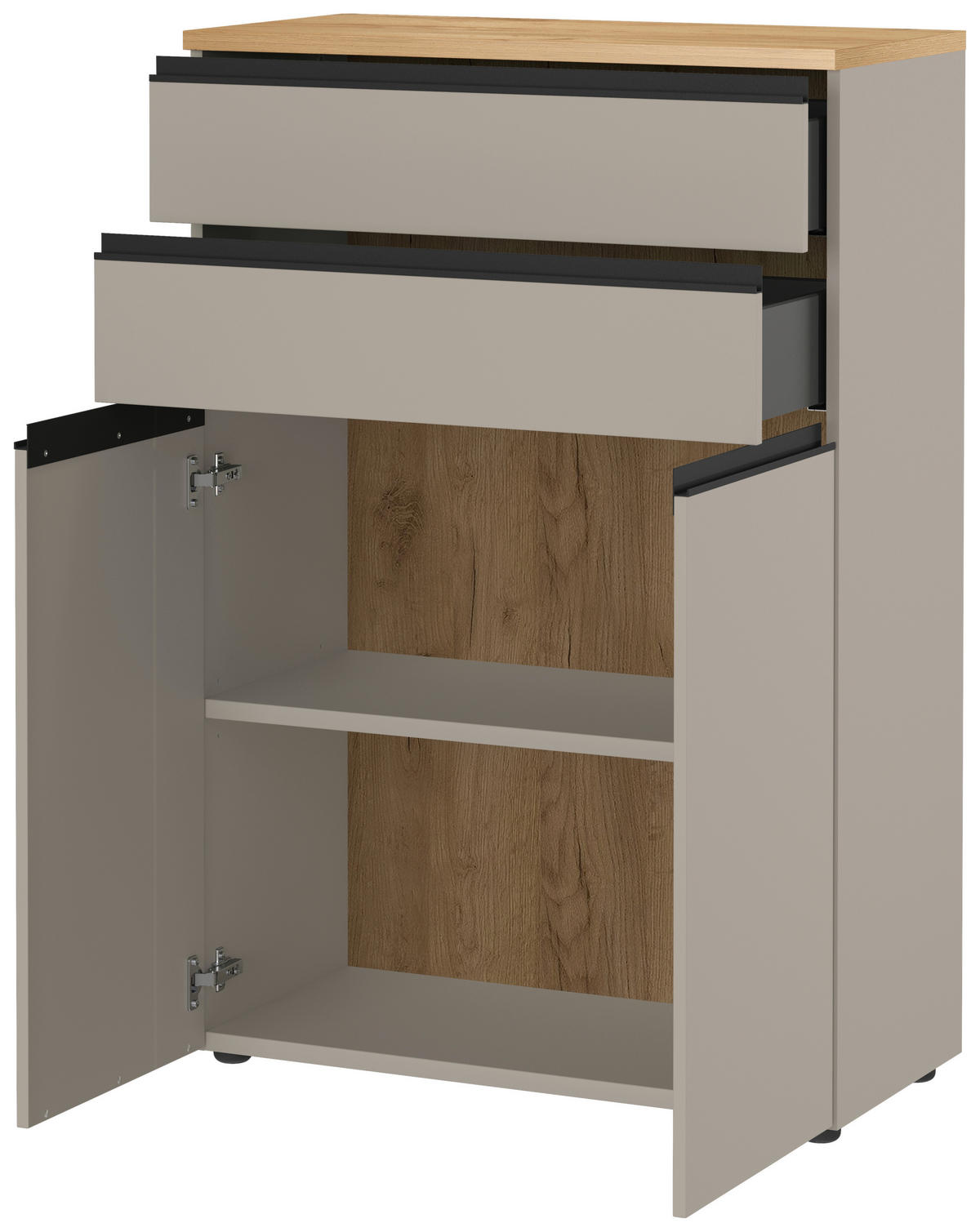 AKTENSCHRANK 80/120/40 cm  - Eichefarben/Grau, Modern, Holzwerkstoff (80/120/40cm) - Novel