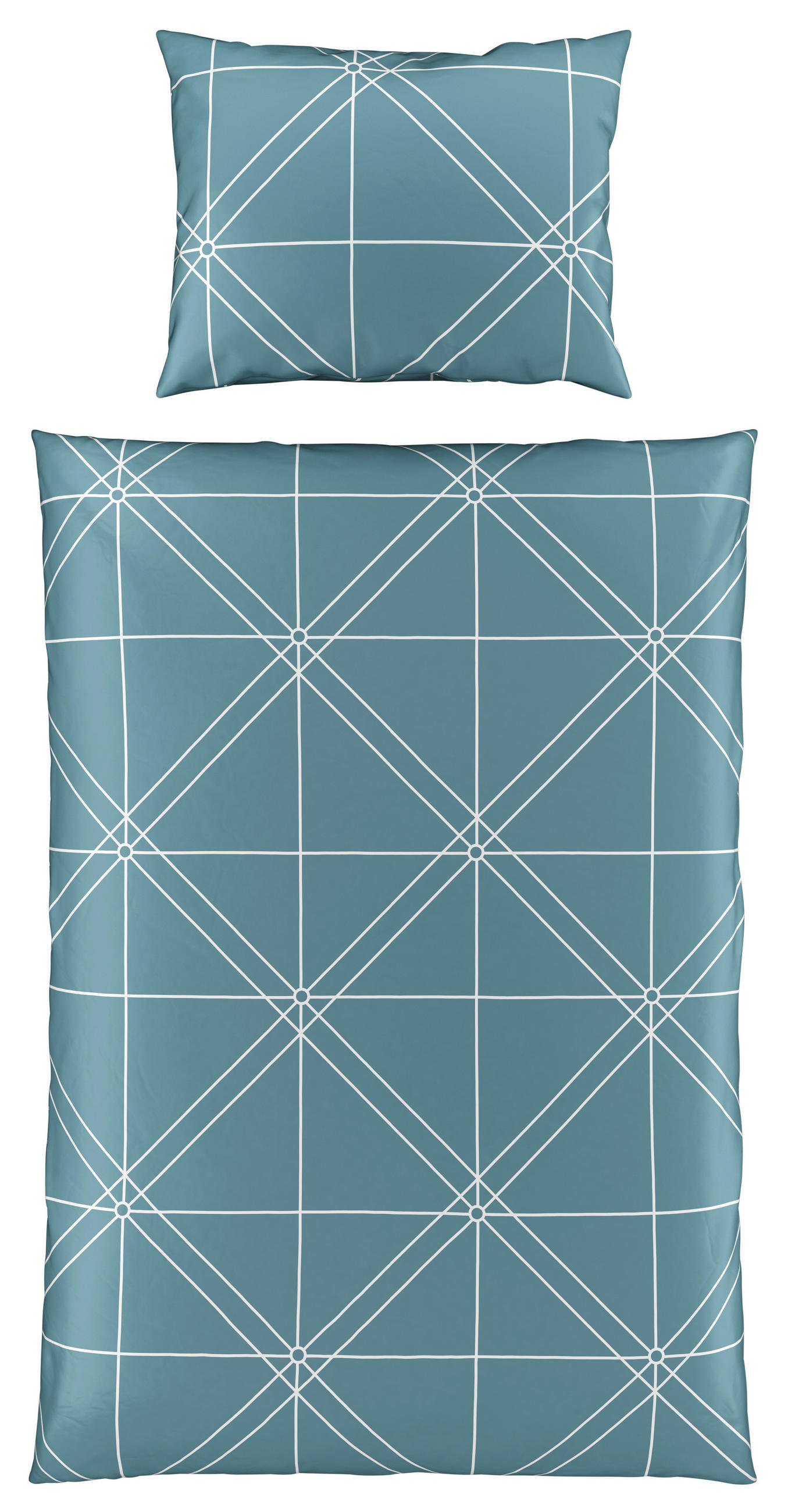 Satin Bettwäsche 140x200 Cm Chalene Baumwolle Rauchblau