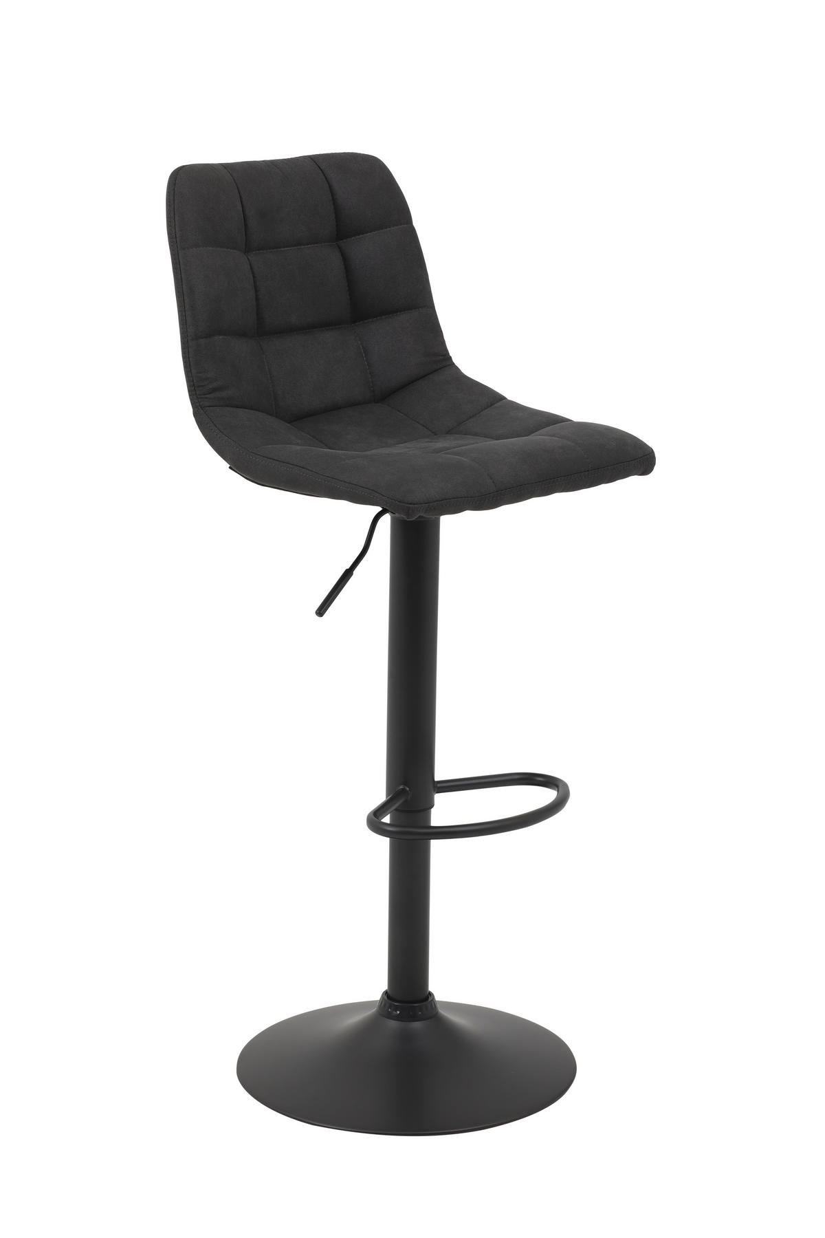 BARHOCKER Mikrofaser Anthrazit Stahl Typenauswahl, Sitzfläche 360° drehbar, abwischbar  - Anthrazit/Grau, MODERN, Textil/Metall (43/91-113/44cm) - MID.YOU