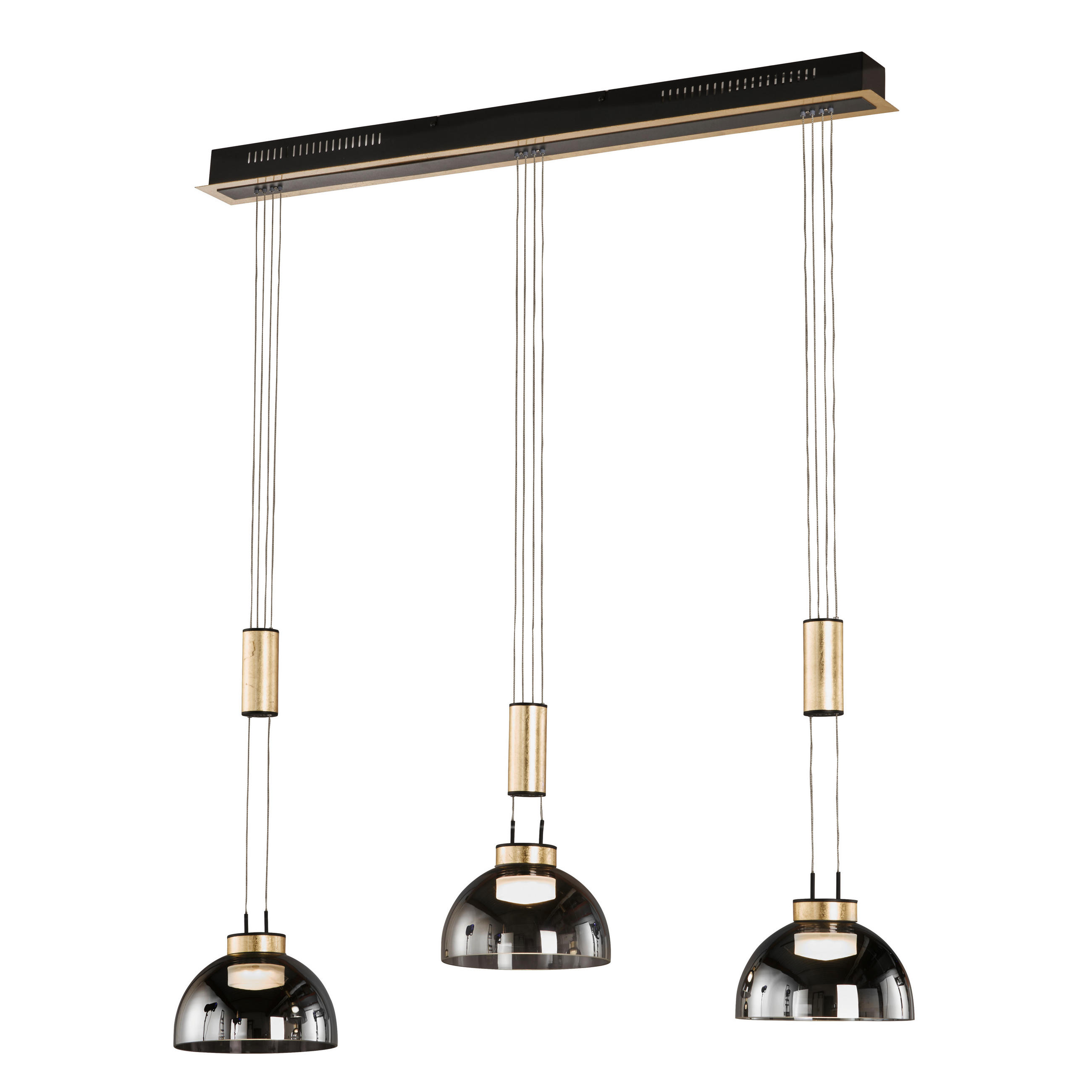 LED-PENDELLEUCHTE Avignon   - Goldfarben/Schwarz, KONVENTIONELL, Glas/Metall (20cm) - Fischer & Honsel