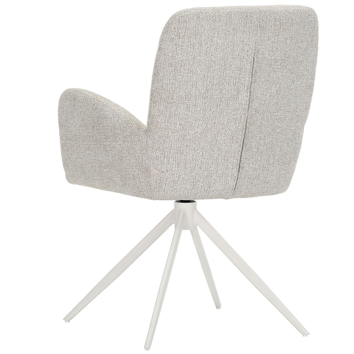 ARMLEHNSTUHL  Wippfunktion, Sitzfläche 360° drehbar, automatische Rückholfunktion Webstoff  Creme, Beige  - Beige/Creme, MODERN, Textil/Metall (63/91/65cm) - Hom`in