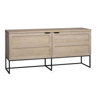 SIDEBOARD 160/76/41 cm  - svart/ekfärgad, Modern, metall/trä (160/76/41cm) - Rowico