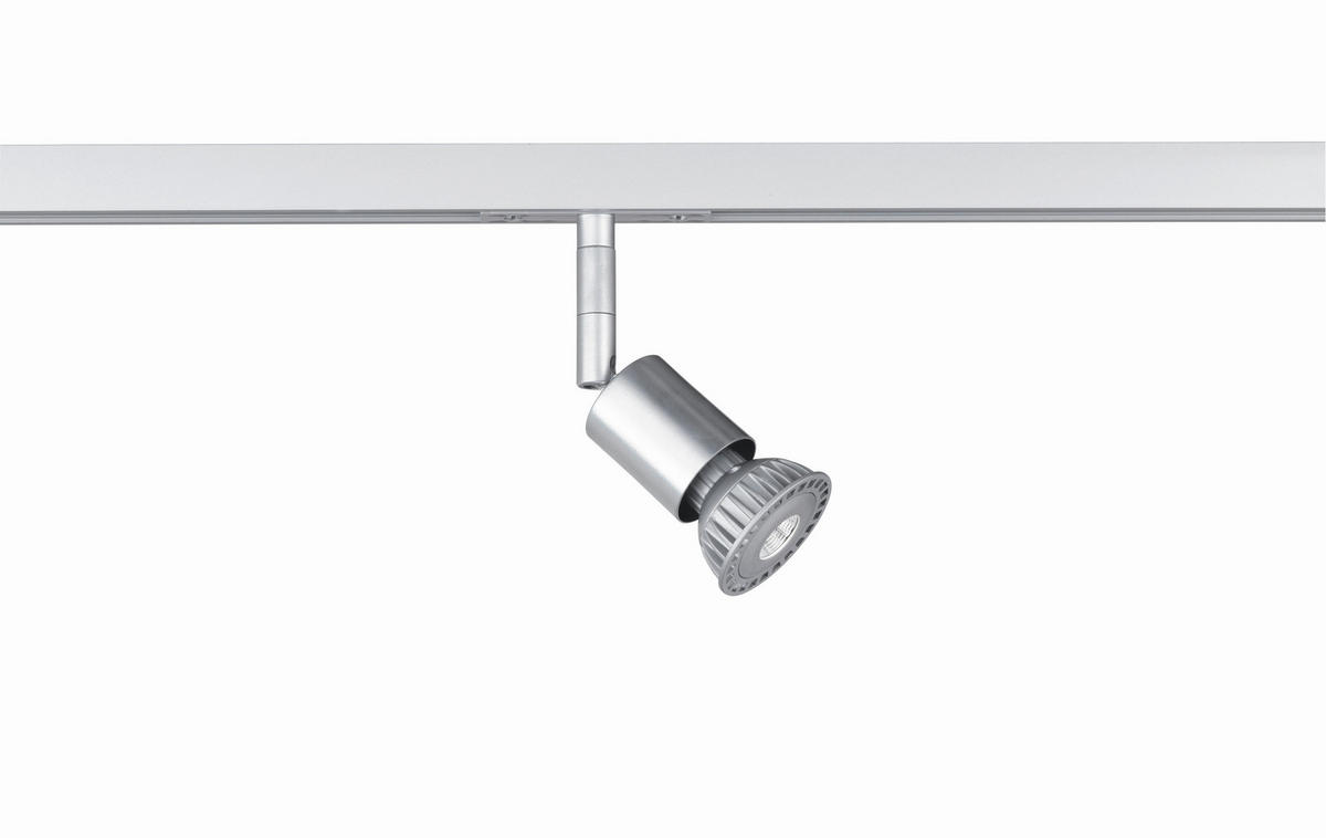 SCHIENENSYSTEM-STRAHLER - Nickelfarben, Basics, Metall (3,5/12cm) - Fischer & Honsel