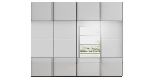 SCHWEBETÜRENSCHRANK  in Graphitfarben, Seidengrau  - Chromfarben/Seidengrau, Design, Glas/Holzwerkstoff (271/235/68cm) - Novel