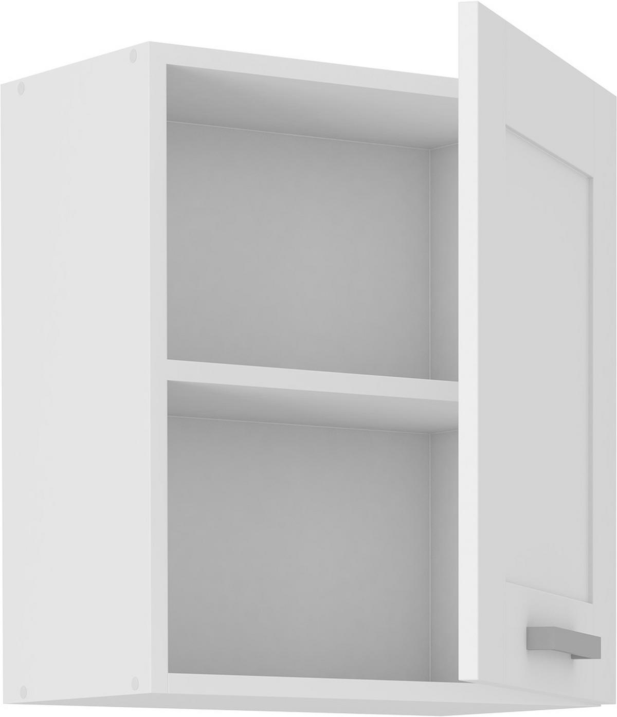 KÜCHENOBERSCHRANK 50/58/31 cm  in Weiß  - Silberfarben/Weiß, ROMANTIK / LANDHAUS, Holzwerkstoff/Metall (50/58/31cm) - MID.YOU