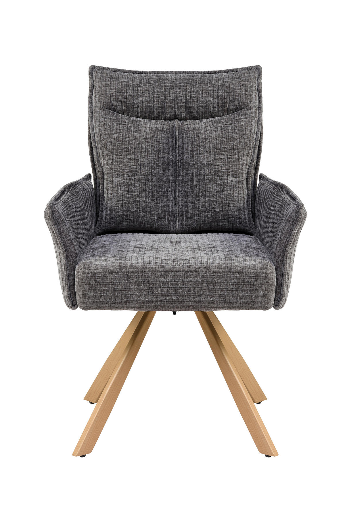 ARMLEHNSTUHL  in Leinenoptik  - Eichefarben/Grau, LIFESTYLE, Holz/Textil (63/91/64cm) - MID.YOU
