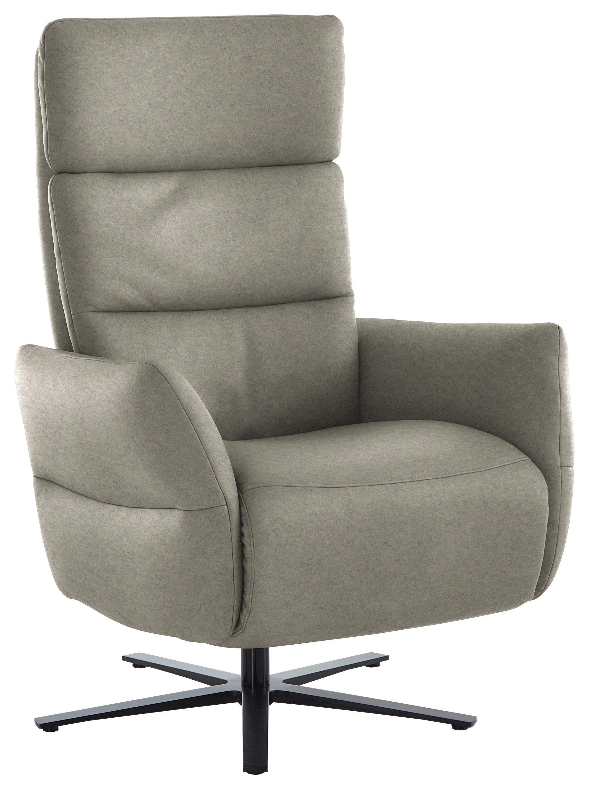 RELAXSESSEL in Leder Hellgrau  - Hellgrau/Schwarz, Design, Leder/Metall (82/119/85cm) - Dieter Knoll