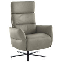 RELAXSESSEL in Leder Hellgrau  - Hellgrau/Schwarz, Design, Leder/Metall (82/119/85cm) - Dieter Knoll