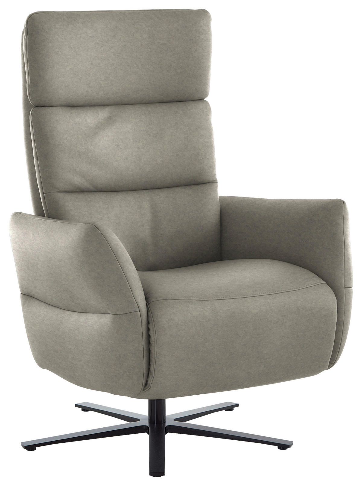 RELAXSESSEL in Leder Hellgrau  - Hellgrau/Schwarz, Design, Leder/Metall (82/119/85cm) - Dieter Knoll