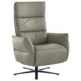 RELAXSESSEL in Leder Hellgrau  - Hellgrau/Schwarz, Design, Leder/Metall (82/119/85cm) - Dieter Knoll