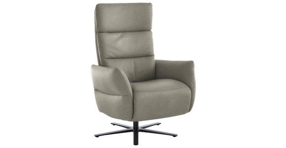 RELAXSESSEL in Leder Hellgrau  - Hellgrau/Schwarz, Design, Leder/Metall (82/119/85cm) - Dieter Knoll