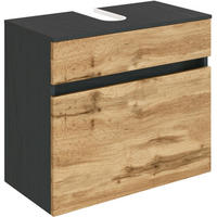 WASCHBECKENUNTERSCHRANK 60/55/35 cm  - Silberfarben/Eiche Wotan, KONVENTIONELL, Holzwerkstoff/Kunststoff (60/55/35cm) - Held