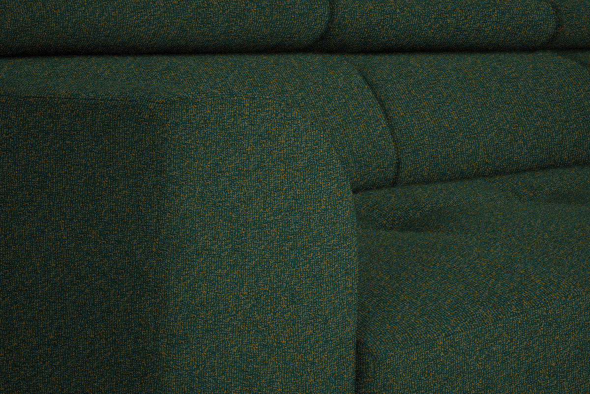 ECKSOFA in Struktur Grün  280/205 cm  - Schwarz/Grün, Design, Textil/Metall (280/205cm) - Xora