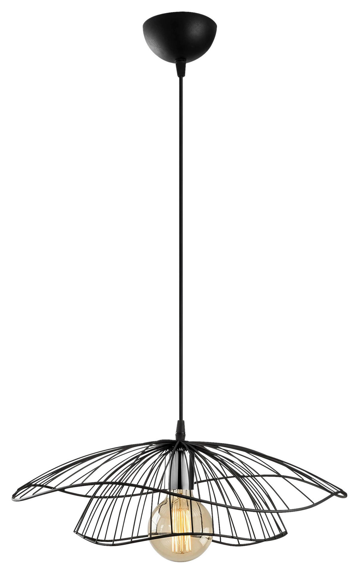 HÄNGELEUCHTE 50/111 cm   - Schwarz, Design, Metall (50/111cm) - P & B