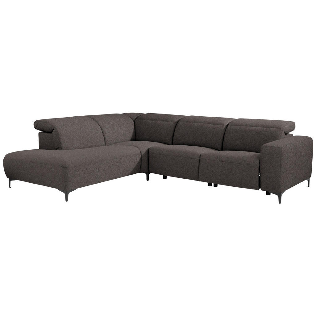 Thumbnail - Pure Home Lifestyle Ecksofa, Dunkelbraun, Textil, Uni, 4-Sitzer, Ottomane links, L-Form, 290x238 cm, Blauer Engel, Golde...