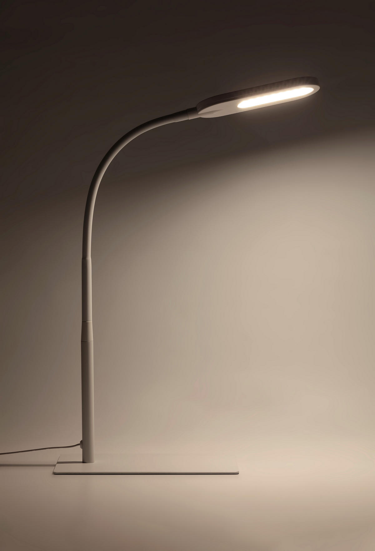 STOLNÍ LED LAMPA, dotykový stmívač, 37,5/15/43,5 cm - bílá, Basics, kov/plast (37,5/15/43,5cm) - Novel