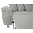 ECKSOFA in Cord Grau  - Silberfarben/Grau, Design, Textil/Metall (257/226cm) - Xora