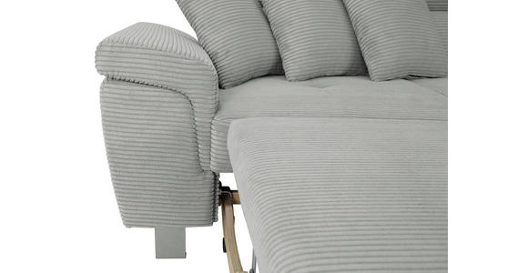ECKSOFA in Cord Grau 257/226 cm - Silberfarben/Grau, Design, Textil/Metall (257/226cm) - Xora