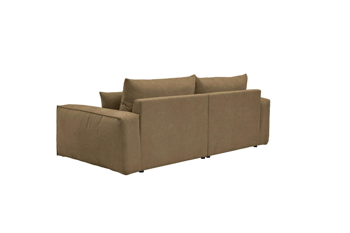 BIGSOFA Chenille Taupe  - Taupe/Schwarz, MODERN, Kunststoff/Textil (255/76/117cm) - Milino