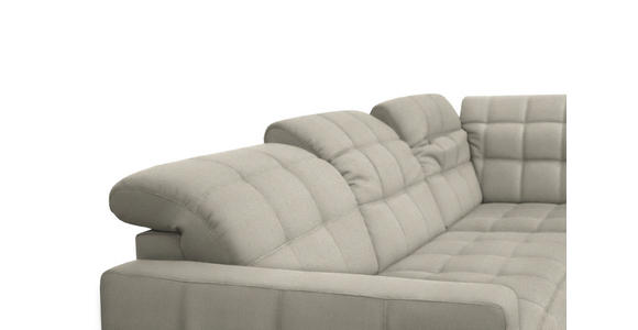 ECKSOFA in Webstoff Ecru 216/297 cm - Ecru/Schwarz, Design, Holz/Textil (216/297cm) - Xora