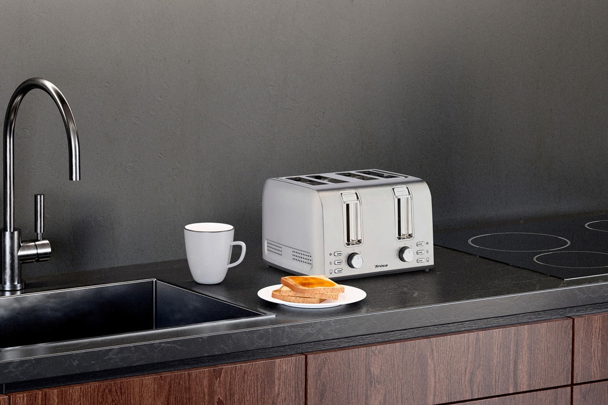 TOASTER  - Silberfarben, Basics, Metall (28/27/18cm) - Trisa Electronics