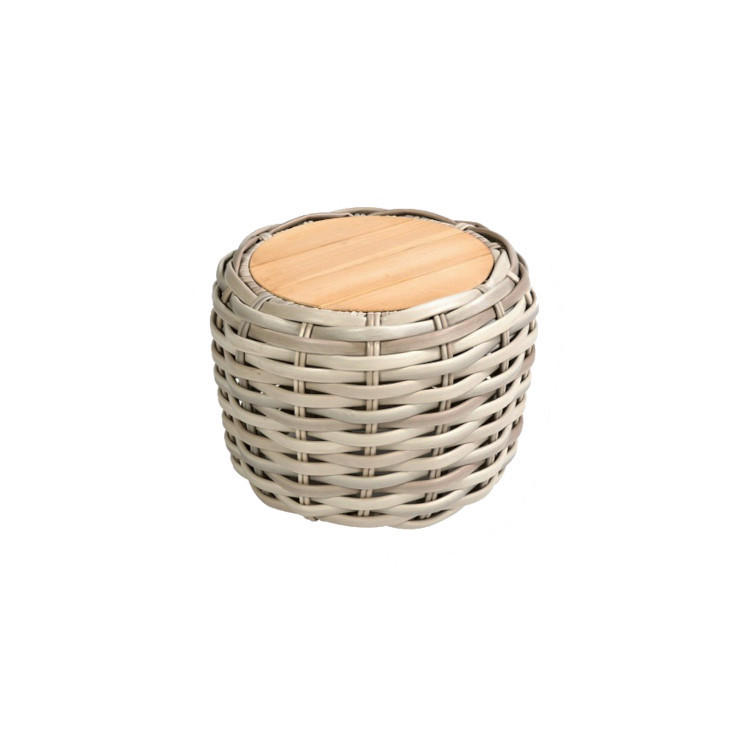 LOUNGETISCH  - Creme/Teakfarben, Basics, Holz/Kunststoff (50/50/40cm) - Tierra Outdoor