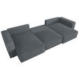WOHNLANDSCHAFT Grau Cord  - Schwarz/Grau, MODERN, Kunststoff/Textil (153/350/153cm) - Xora