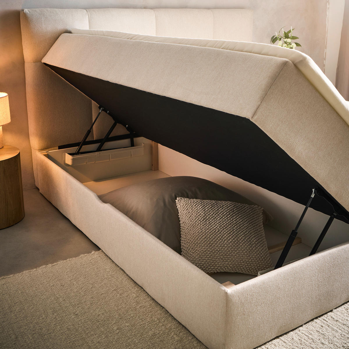 BOXBETT 140/200 cm  in Creme  - Creme, KONVENTIONELL, Textil (140/200cm) - Boxxx