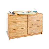 WICKELKOMMODE Pinolino Natura Buchefarben  - Buchefarben/Alufarben, Natur, Holz/Metall (140/101/54-78cm) - Pinolino