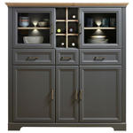 HIGHBOARD  in 143/150/42 cm  - Graphitfarben/Eiche Artisan, ROMANTIK / LANDHAUS, Holzwerkstoff/Metall (143/150/42cm) - Hom`in