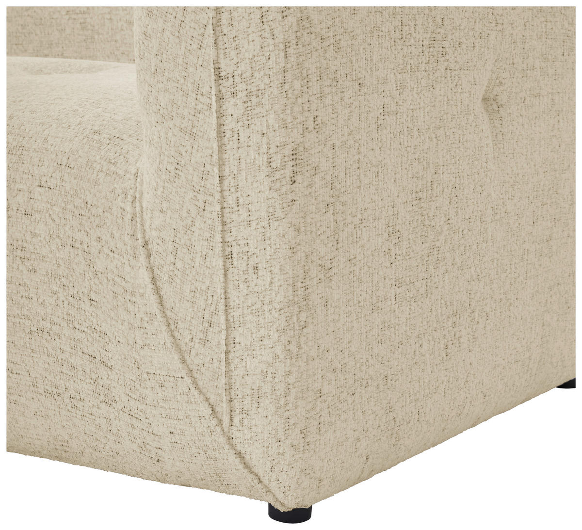 ECKSOFA in Chenille Sandfarben  - Sandfarben/Schwarz, Konventionell, Kunststoff/Textil (164/255cm) - MID.YOU
