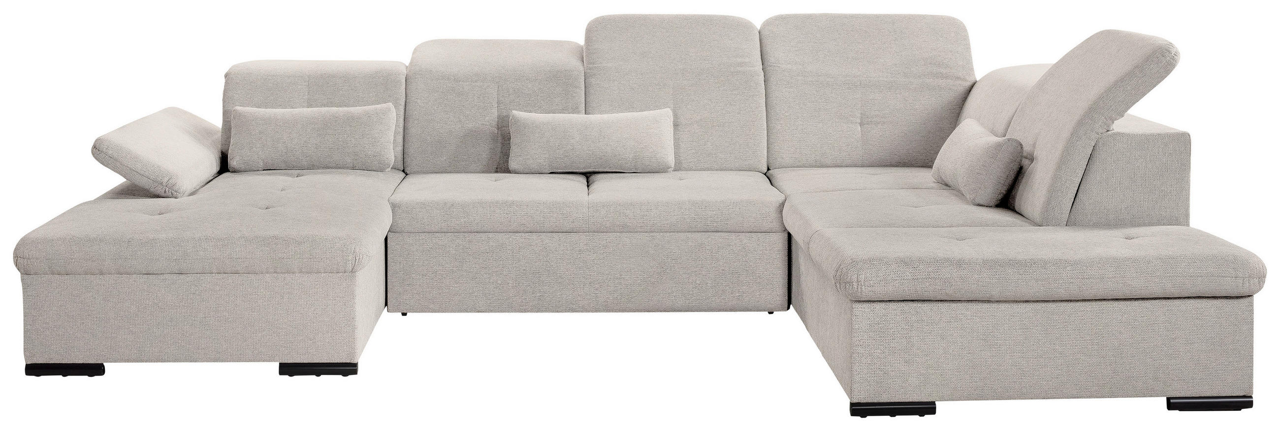 WOHNLANDSCHAFT Beige Chenille  - Beige/Grau, KONVENTIONELL, Kunststoff/Textil (240/340/188cm) - Carryhome