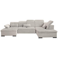 WOHNLANDSCHAFT Beige Chenille  - Beige/Grau, KONVENTIONELL, Kunststoff/Textil (240/340/188cm) - Carryhome